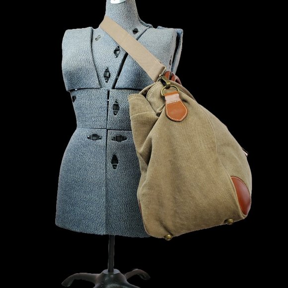 Large Canvas and Leather Shoulder Bag by Nood - Picture 4 of 16